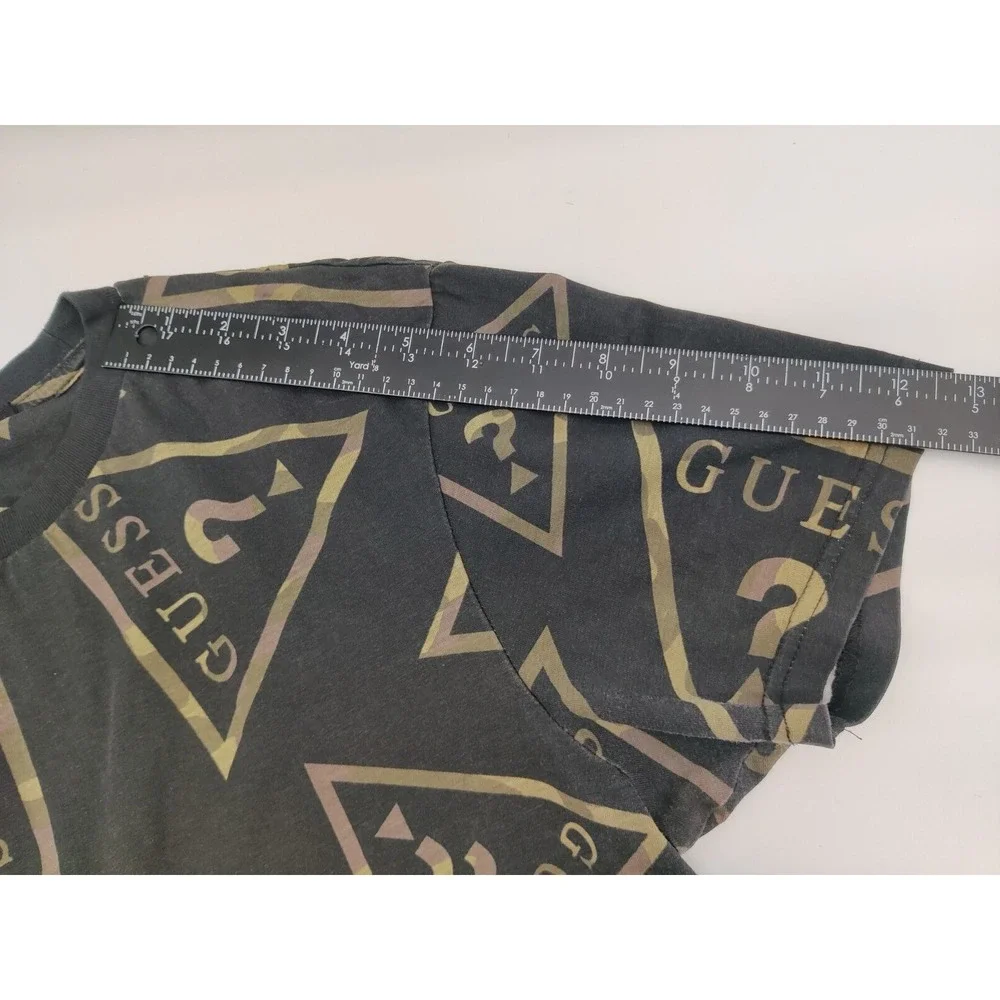 Guess Los Angeles‎ Mens Camo Triangle All Over Logo Print T-Shirt Black Size M - Picture 6 of 8